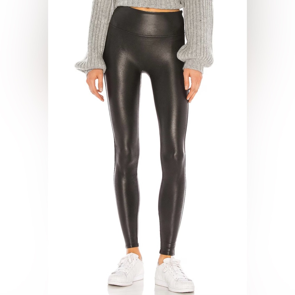 SPANX Faux Leather Leggings, Size Small, Black